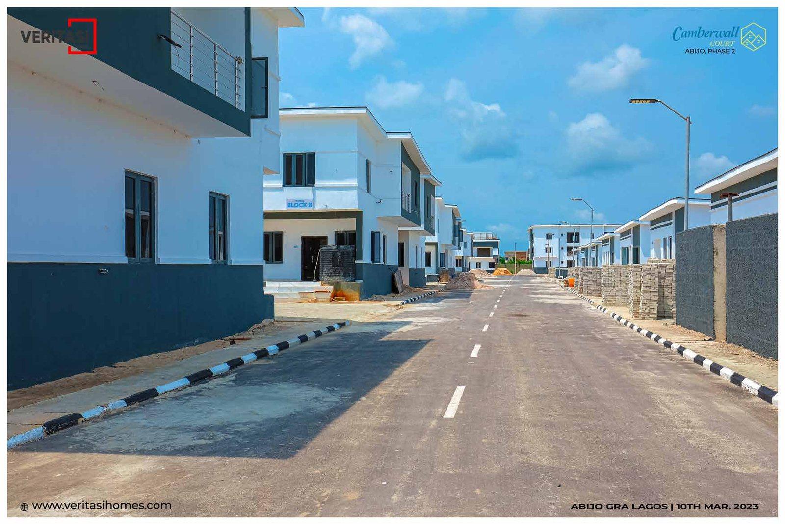 Internal estate road at Camberwall Court Phase 2, Abijo, Lagos